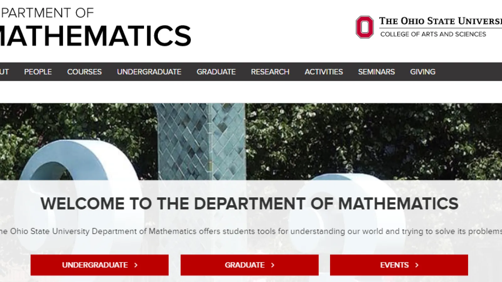 Department of Math Website